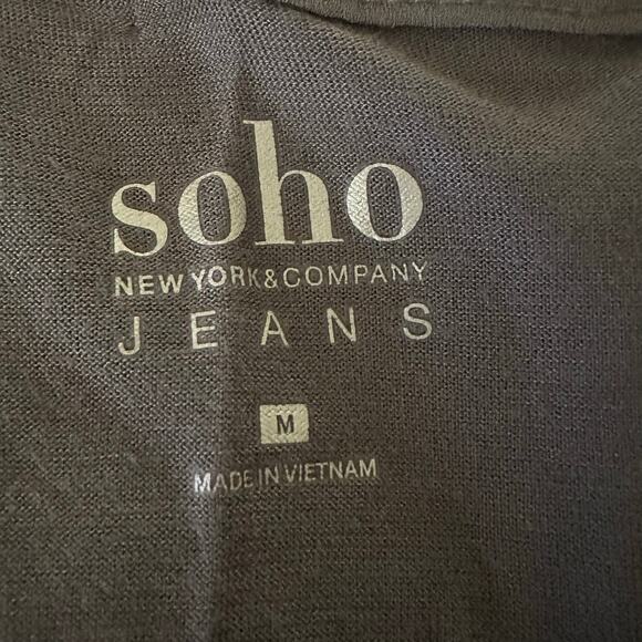 Soho New York & Company Women’s 3/4" Sleeves V-Neck Blouse Gray Size M NWT - Picture 5 of 7